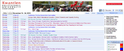 Online event calendars and registration systems